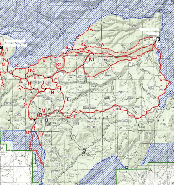 Groomed snowmobile trail